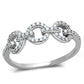 MATS400 - Rhodium 925 Sterling Silver Ring with AAA Grade CZ  in Clear