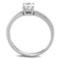 MATS401 - Rhodium 925 Sterling Silver Ring with AAA Grade CZ  in Clear