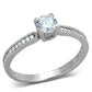 MATS401 - Rhodium 925 Sterling Silver Ring with AAA Grade CZ  in Clear