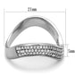 MATS402 - Rhodium 925 Sterling Silver Ring with AAA Grade CZ  in Clear