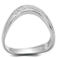 MATS402 - Rhodium 925 Sterling Silver Ring with AAA Grade CZ  in Clear
