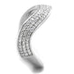 MATS402 - Rhodium 925 Sterling Silver Ring with AAA Grade CZ  in Clear