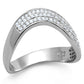 MATS402 - Rhodium 925 Sterling Silver Ring with AAA Grade CZ  in Clear
