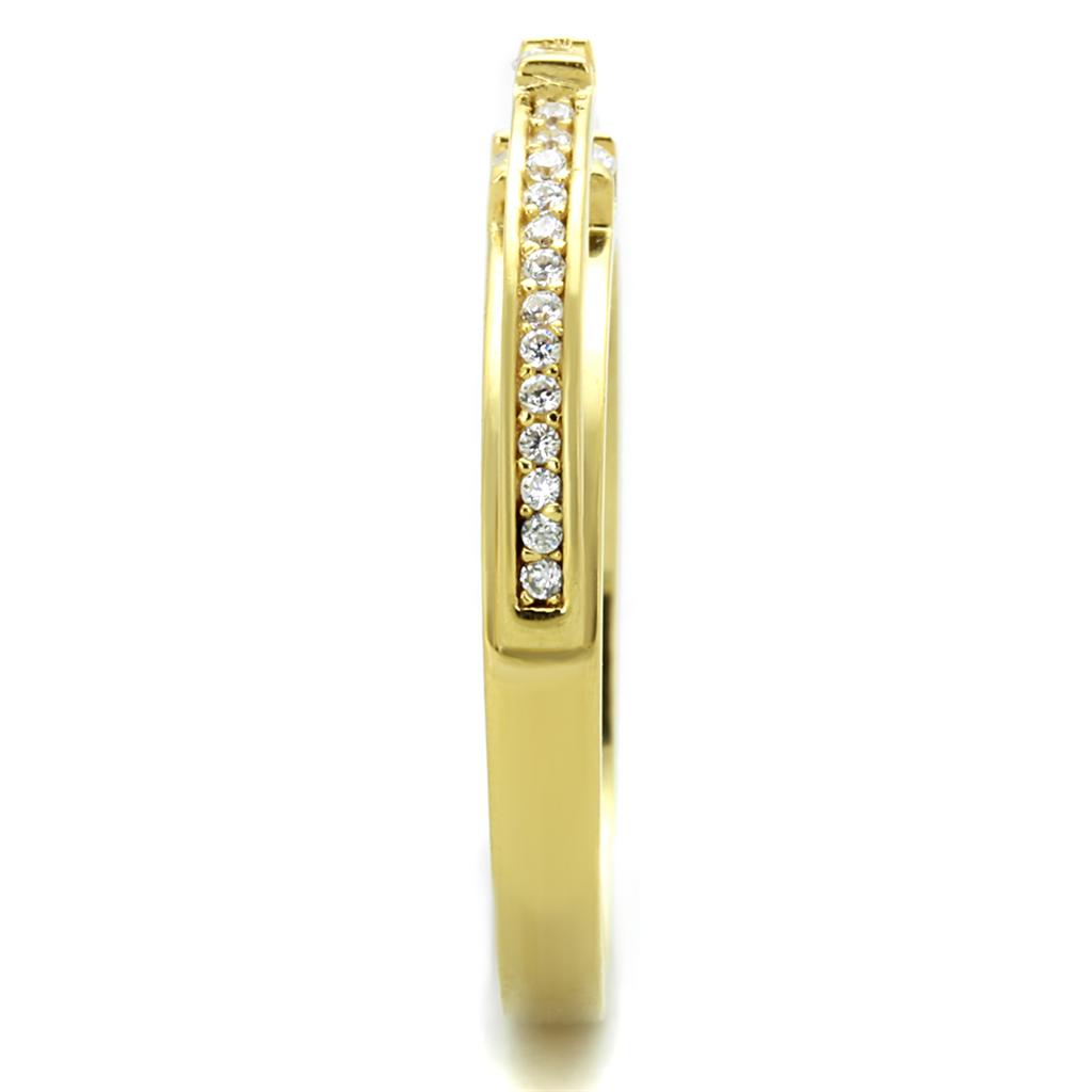 MATS403 - Gold 925 Sterling Silver Ring with AAA Grade CZ  in Clear
