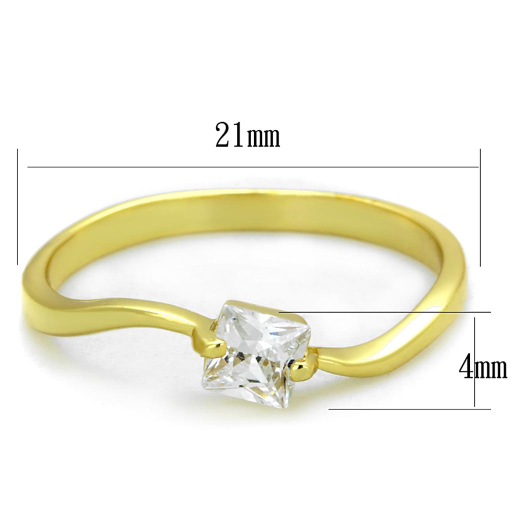 MATS407 - Gold 925 Sterling Silver Ring with AAA Grade CZ  in Clear