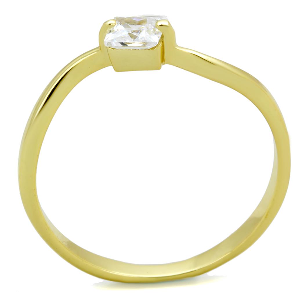 MATS407 - Gold 925 Sterling Silver Ring with AAA Grade CZ  in Clear