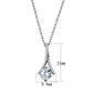 MATS411 - Rhodium 925 Sterling Silver Chain Pendant with AAA Grade CZ  in Clear