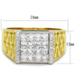 MATS412 - Gold+Rhodium 925 Sterling Silver Ring with AAA Grade CZ  in Clear