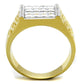 MATS412 - Gold+Rhodium 925 Sterling Silver Ring with AAA Grade CZ  in Clear