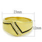 MATS413 - Gold 925 Sterling Silver Ring with AAA Grade CZ  in Black Diamond