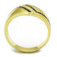 MATS413 - Gold 925 Sterling Silver Ring with AAA Grade CZ  in Black Diamond