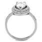 MATS414 - Rhodium 925 Sterling Silver Ring with AAA Grade CZ  in Clear