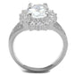 MATS415 - Rhodium 925 Sterling Silver Ring with AAA Grade CZ  in Clear