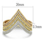 MATS416 - Rhodium + Gold + Rose Gold 925 Sterling Silver Ring with AAA Grade CZ  in Clear