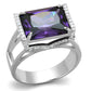 MATS417 - Rhodium 925 Sterling Silver Ring with AAA Grade CZ  in Amethyst