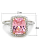 MATS418 - Rose Gold + Rhodium 925 Sterling Silver Ring with AAA Grade CZ  in Rose