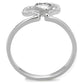 MATS422 - Rhodium 925 Sterling Silver Ring with AAA Grade CZ  in Clear