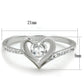 MATS425 - Rhodium 925 Sterling Silver Ring with AAA Grade CZ  in Clear