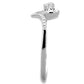 MATS425 - Rhodium 925 Sterling Silver Ring with AAA Grade CZ  in Clear