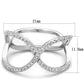 MATS427 - Rhodium 925 Sterling Silver Ring with AAA Grade CZ  in Clear