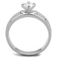 MATS428 - Rhodium 925 Sterling Silver Ring with AAA Grade CZ  in Clear