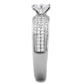 MATS428 - Rhodium 925 Sterling Silver Ring with AAA Grade CZ  in Clear