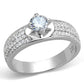 MATS428 - Rhodium 925 Sterling Silver Ring with AAA Grade CZ  in Clear