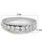 MATS429 - Rhodium 925 Sterling Silver Ring with AAA Grade CZ  in Clear