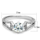 MATS430 - Rhodium 925 Sterling Silver Ring with AAA Grade CZ  in Clear