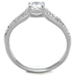 MATS431 - Rhodium 925 Sterling Silver Ring with AAA Grade CZ  in Clear