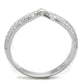 MATS433 - Rhodium 925 Sterling Silver Ring with AAA Grade CZ  in Clear