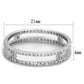 MATS434 - Rhodium 925 Sterling Silver Ring with AAA Grade CZ  in Clear