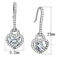 MATS439 - Rhodium 925 Sterling Silver Earrings with AAA Grade CZ  in Clear