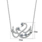 MATS447 - Rhodium 925 Sterling Silver Chain Pendant with AAA Grade CZ  in Clear
