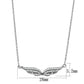 MATS448 - Rhodium 925 Sterling Silver Chain Pendant with AAA Grade CZ  in Clear