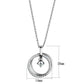 MATS451 - Rhodium 925 Sterling Silver Chain Pendant with AAA Grade CZ  in Clear