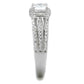 MATS454 - Rhodium 925 Sterling Silver Ring with AAA Grade CZ  in Clear