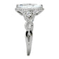 MATS457 - Rhodium 925 Sterling Silver Ring with AAA Grade CZ  in Clear