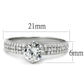 MATS458 - Rhodium 925 Sterling Silver Ring with AAA Grade CZ  in Clear