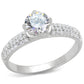 MATS458 - Rhodium 925 Sterling Silver Ring with AAA Grade CZ  in Clear