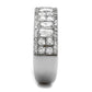 MATS460 - Rhodium 925 Sterling Silver Ring with AAA Grade CZ  in Clear