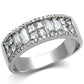 MATS460 - Rhodium 925 Sterling Silver Ring with AAA Grade CZ  in Clear