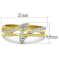 MATS461 - Gold+Rhodium 925 Sterling Silver Ring with AAA Grade CZ  in Clear