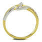MATS461 - Gold+Rhodium 925 Sterling Silver Ring with AAA Grade CZ  in Clear