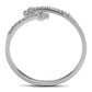 MATS463 - Rhodium 925 Sterling Silver Ring with AAA Grade CZ  in Clear