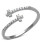 MATS463 - Rhodium 925 Sterling Silver Ring with AAA Grade CZ  in Clear
