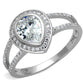 MATS465 - Rhodium 925 Sterling Silver Ring with AAA Grade CZ  in Clear