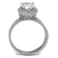 MATS466 - Rhodium 925 Sterling Silver Ring with AAA Grade CZ  in Clear