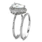 MATS466 - Rhodium 925 Sterling Silver Ring with AAA Grade CZ  in Clear