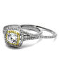 MATS467 - Reverse Two-Tone 925 Sterling Silver Ring with AAA Grade CZ  in Clear